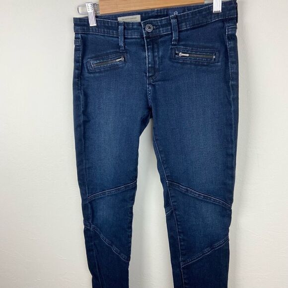 AG Adriano Goldschmied ‘The Moto Legging’ Zipper Dark Wash Skinny Jeans - Picture 3 of 9